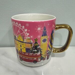 Pink and Gold London Scene Mug